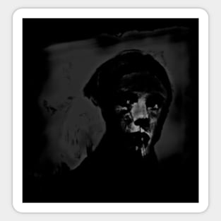 Woman or beautiful man. Like in night dream. Dark, dim, desaturated. So cool. Sticker